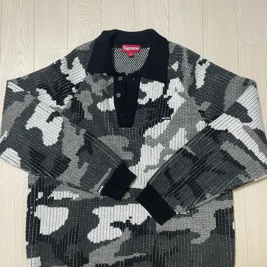 [BUNJANG] Supreme Small Box Polo Sweater Snow Camo / 슈프림 스몰 박스 폴로 스웨터 스노우 카모 -