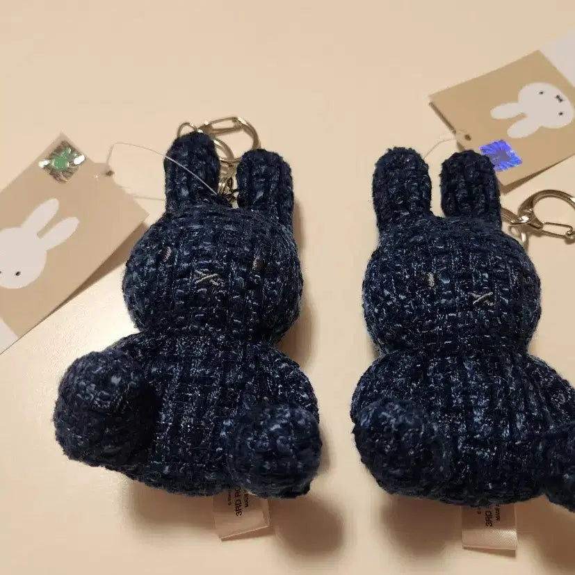 [BUNJANG] Tweed Miffy Keyring (Navy, 8cm) / (새상품) 인형 키링 키체인 열쇠고리 트위드 미피 네이비 8cm