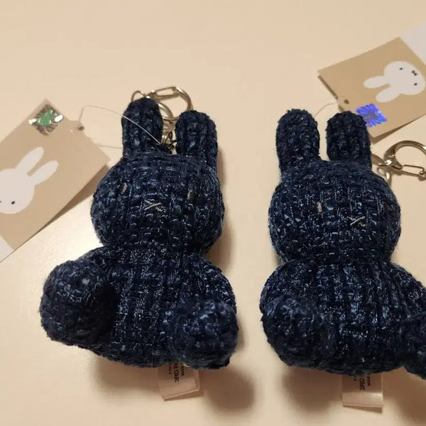 [BUNJANG] Tweed Miffy Keyring (Navy, 8cm) / (새상품) 인형 키링 키체인 열쇠고리 트위드 미피 네이비 8cm