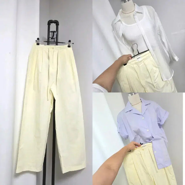 [BUNJANG] Favorite High-Waisted Wide-Leg Pants / 새-페이보릿-허리조절 와이드 팬츠