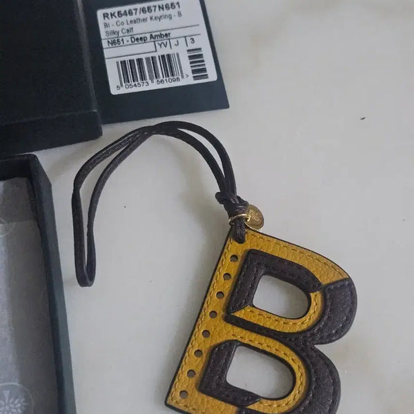 [BUNJANG] Mulberry Alphabet 'B' Keyring Deep Amber Leather / [멀버리]알파벳 키링 B 딥앰버컬러