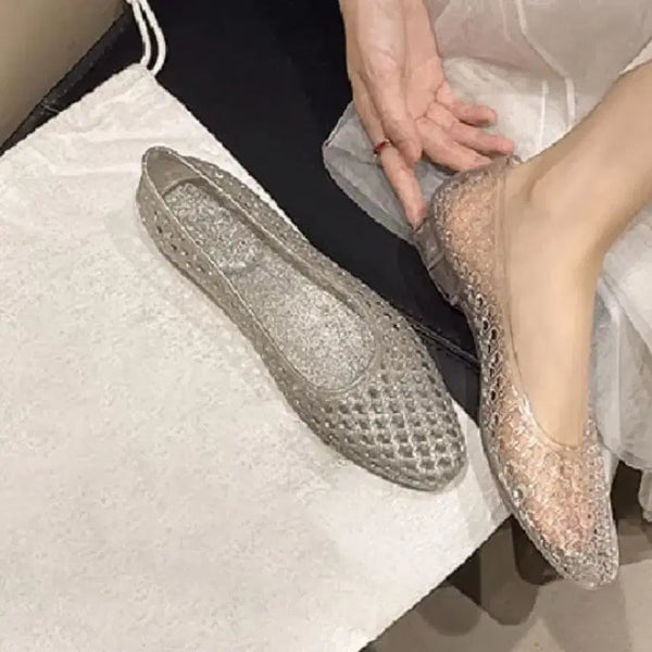 [BUNJANG] Clear Jelly Flat Shoes / 새상품(무료배송) - 투명 젤리 플랫슈즈