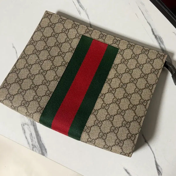 [BUNJANG] Gucci GG Supreme Pouch / 새상품 구찌 GG 슈프림 클러치백 풀구성