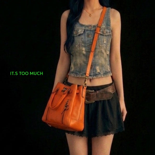 [BUNJANG] Vintage Leather Crossbody Bag / Q2867 크로스가방 크로스백 가죽백 가죽가방 빈티지가방 여자가방 여성백