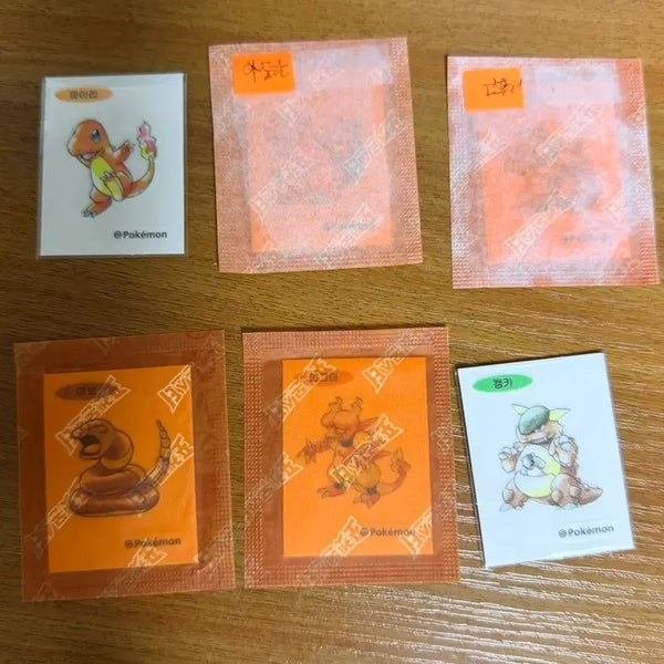 [BUNJANG] Pokemon 30th Anniversary Artwork Stickers 6 Types (Charmander, etc.) / 포켓몬 띠부씰 아트워크 30주년 6종 (파이리 등)