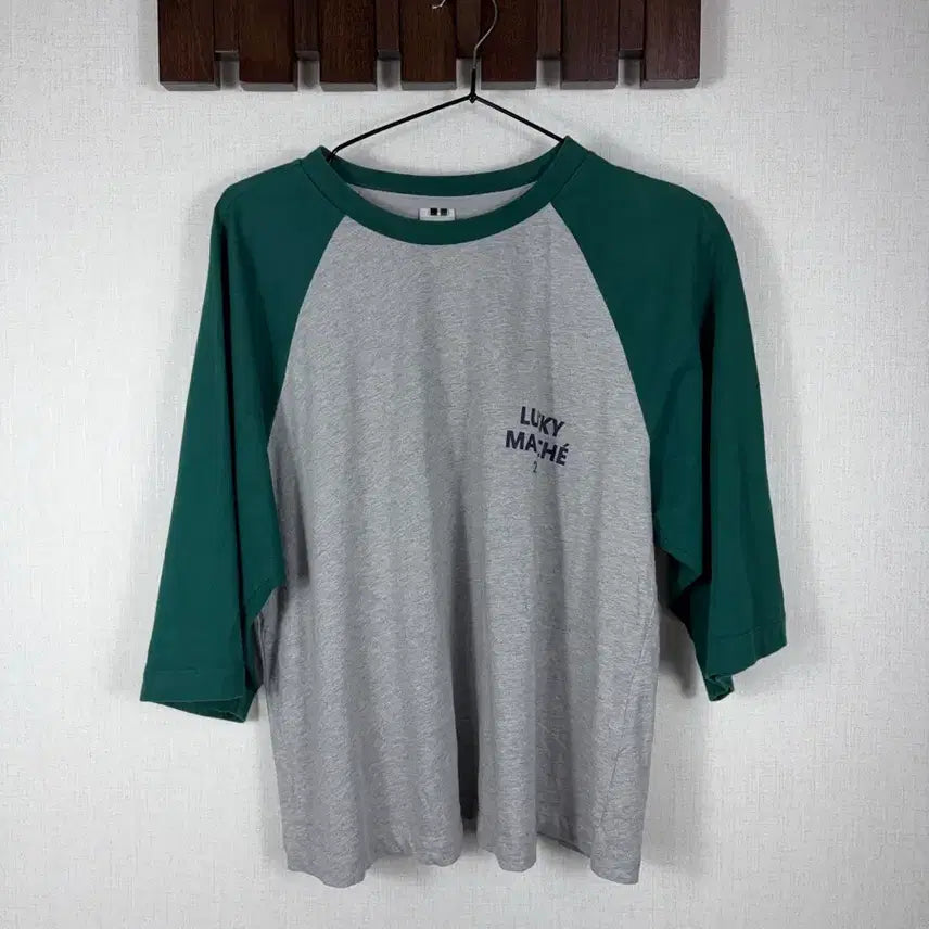 [BUNJANG] Lucky Marche Genuine Raglan 3/4 Sleeve T-shirt / 정품 럭키마르쉐 나그랑 칠부 티셔츠