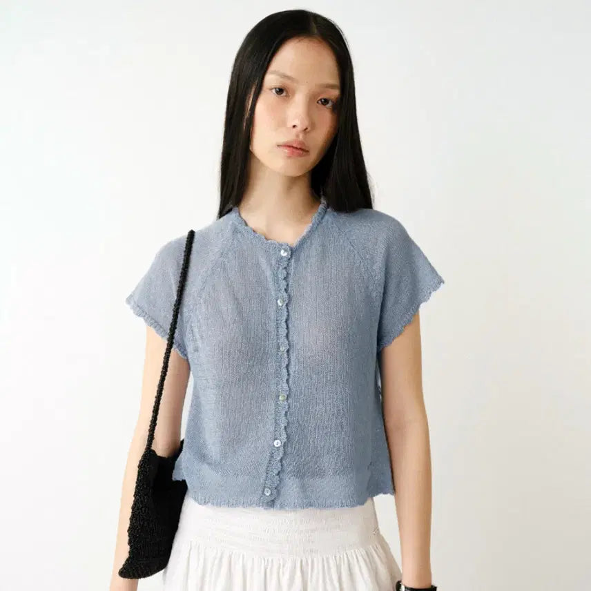 [BUNJANG] HOWUS Mare Scaci Cardigan Soft Blue / 호와스(HOWUS) 마레 스카시 가디건 55-66 새상품(소프트블루)