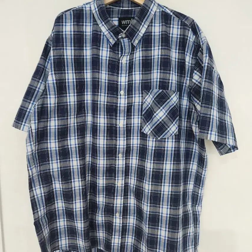 [BUNJANG] WMB Check Short Sleeve Shirt Big Size 3L / 남자 일본 wmb 체크 반팔 셔츠 빅사이즈 3L