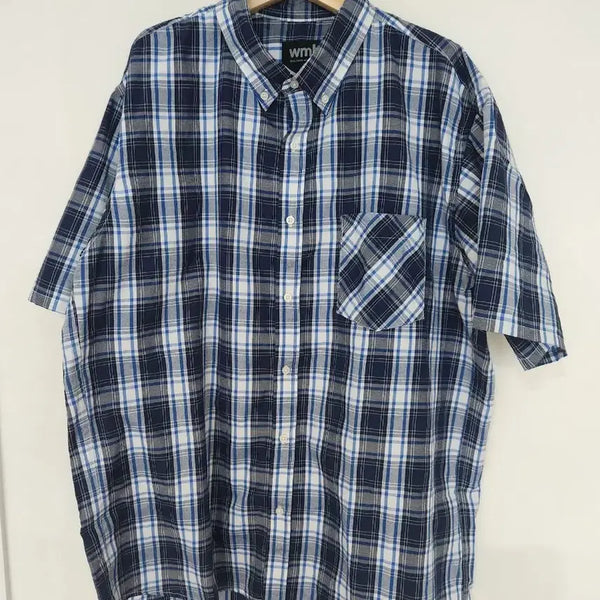 [BUNJANG] WMB Check Short Sleeve Shirt Big Size 3L / 남자 일본 wmb 체크 반팔 셔츠 빅사이즈 3L