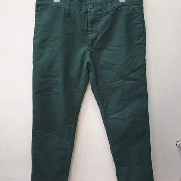 [BUNJANG] Dark Green Basic Cotton Pants (Size 32) / 기본 바지 짙은 녹색 32면 바지
