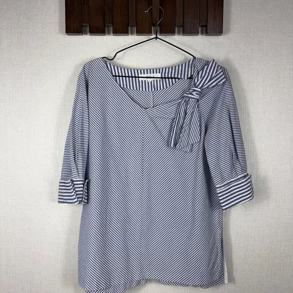 [BUNJANG] Ozzeo Authentic Ribbon Detail Shirt / 정품 오즈세컨 리본 포인트 셔츠