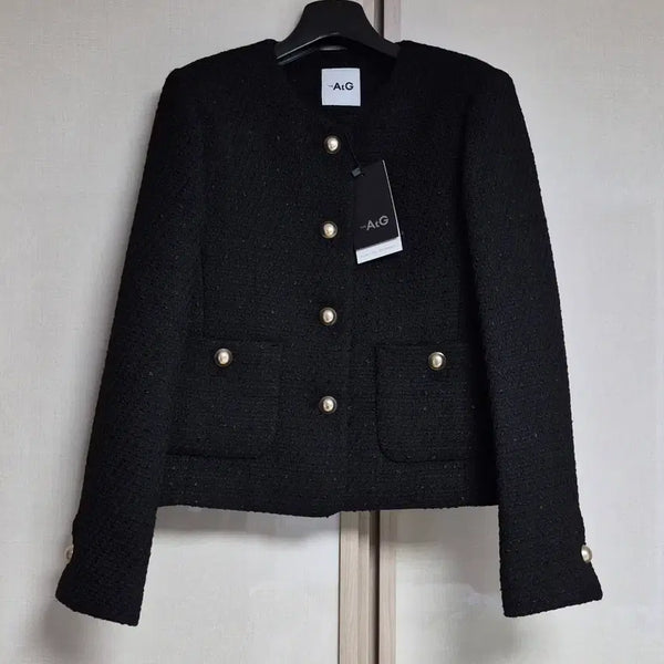 [BUNJANG] The Edge Tweed Jacket Black Size 66 / (새상품-택있음)더엣지 트위드쟈켓 블랙 66