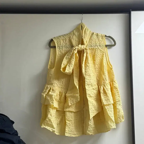 [BUNJANG] Zara Yellow Frill Blouse / ZARA 옐로우 프릴 블라우스 S