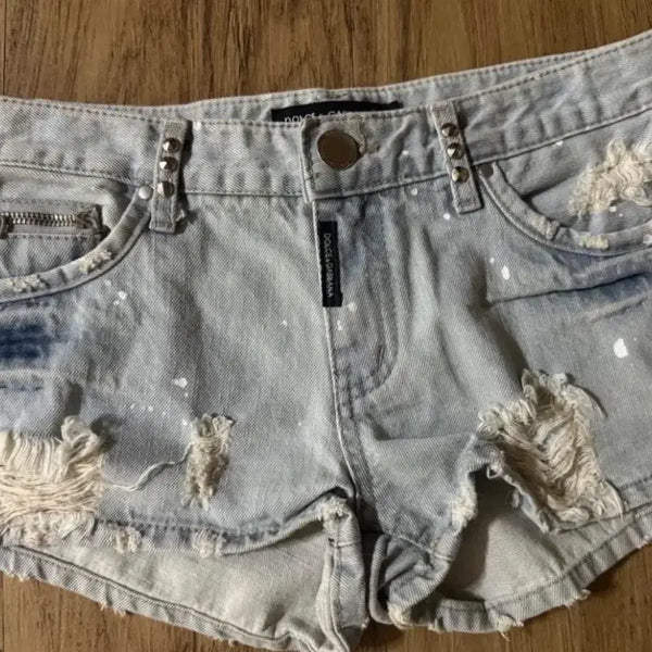 [BUNJANG] Dolce & Gabbana Light Blue Denim Hot Pants Shorts / 돌체앤가바나 핫팬츠 데님 반바지 라이트블루