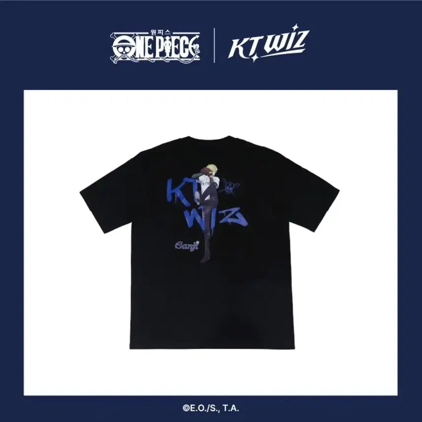 [BUNJANG] KT Wiz x One Piece Sanji Short Sleeve T-Shirt / [M L] KT 위즈 X 원피스 반팔 티셔츠 상디
