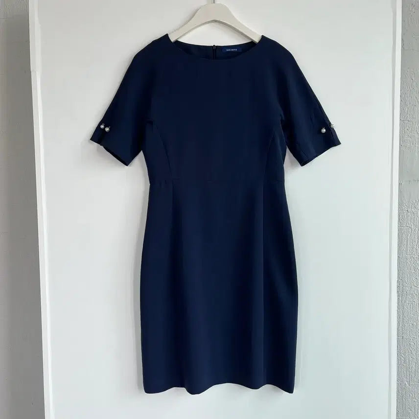 [BUNJANG] She's Miss Navy Pearl Short-Sleeve Summer Dress Size 55 / 쉬즈미스 네이비 진주 반팔 여름 원피스 55