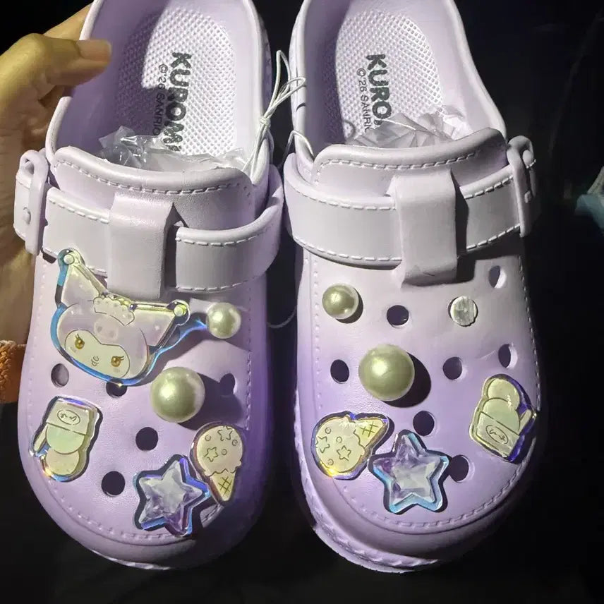 [BUNJANG] Sanrio Kuromi Height-Increasing Crocs / 산리오 쿠로미 키높이 크록스