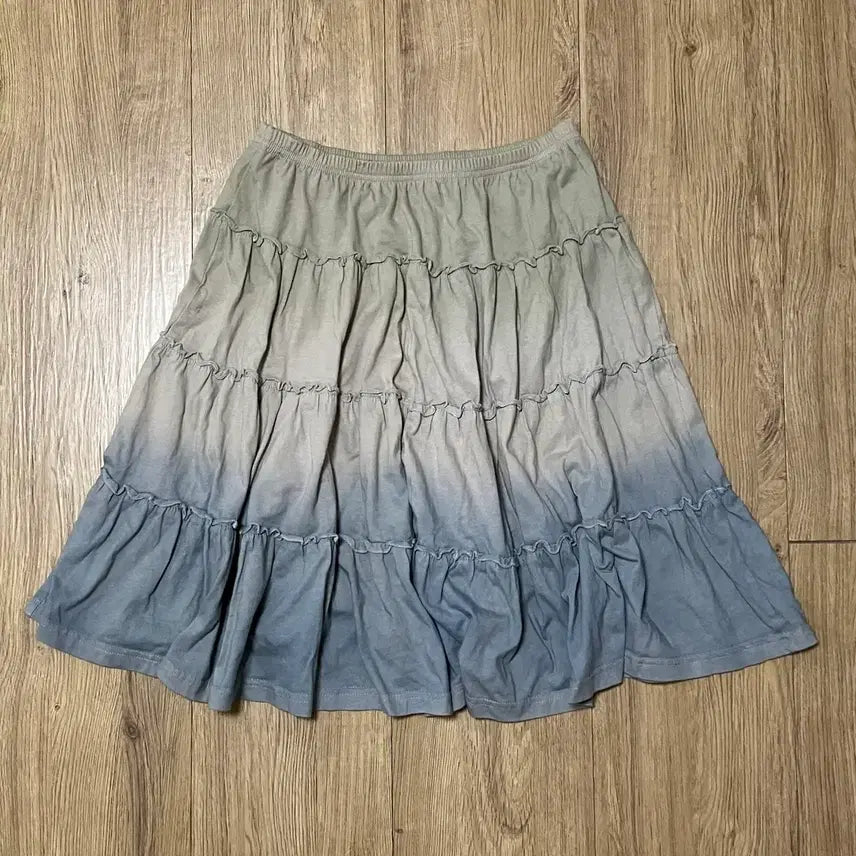 [BUNJANG] Vintage Mori Gradient Ruffle Midi Skirt / 빈티지 그라데이션 모리 캉캉 미디스커트