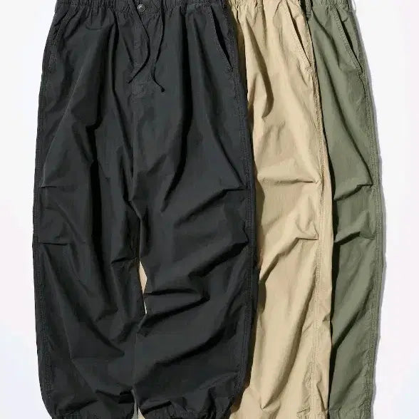 [BUNJANG] Uniqlo Parachute Pants Black/Khaki / 유니클로 파라슈트 팬츠 블랙/카키 S