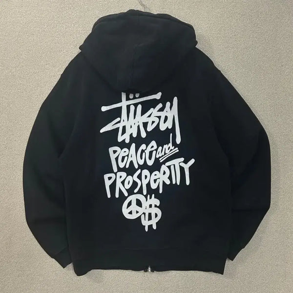 [BUNJANG] Stussy 00s Black Zip-Up Hoodie / 정품 00s 스투시 후드집업 블랙