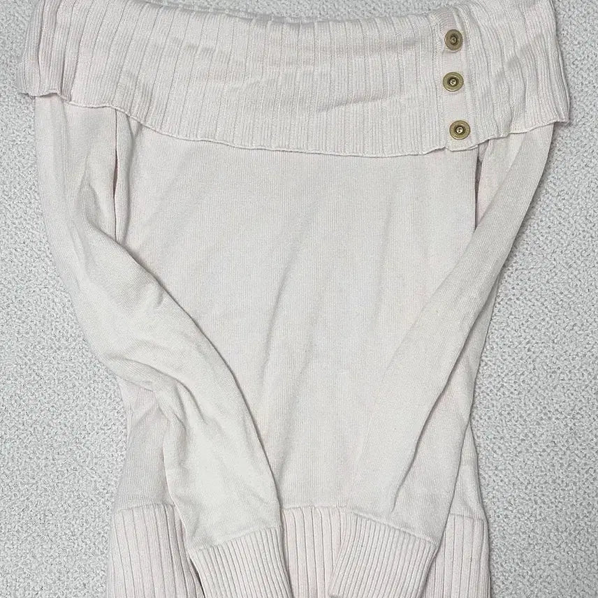 [BUNJANG] Cecil McBee Baby Pink Off-Shoulder Knit Sweater / 세실맥비 연핑크 베이비핑크 오프숄더 니트