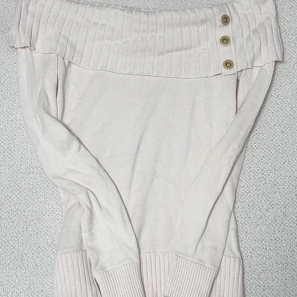 [BUNJANG] Cecil McBee Baby Pink Off-Shoulder Knit Sweater / 세실맥비 연핑크 베이비핑크 오프숄더 니트
