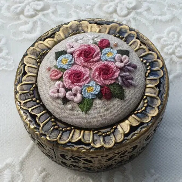 [BUNJANG] Antique French Embroidery Jewelry Box / 프랑스자수 앤틱 보석함