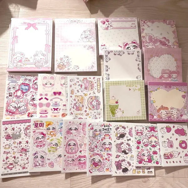 [BUNJANG] 18 Set Sticker & Memo Pad Bundle + Bonus / 포용 인스 떡메 18세트 일괄 +덤/ 엥꼬님히님공주님
