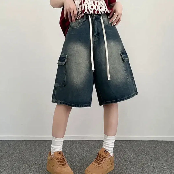 [BUNJANG] Denim Cargo Bermuda Shorts / 에이블리 데님 카고 버뮤다 반바지 하의 옷 판매