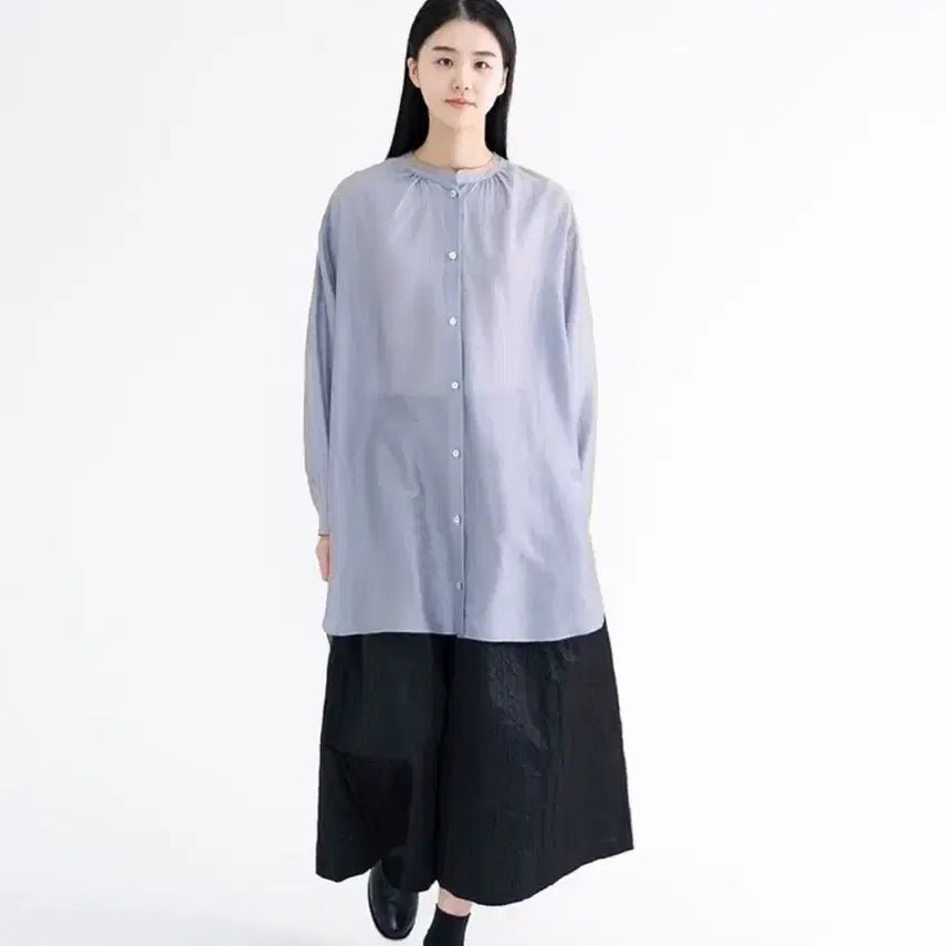 [BUNJANG] Eunoia Tencel Long Blouse / Eunoia Tencel Long Blouse