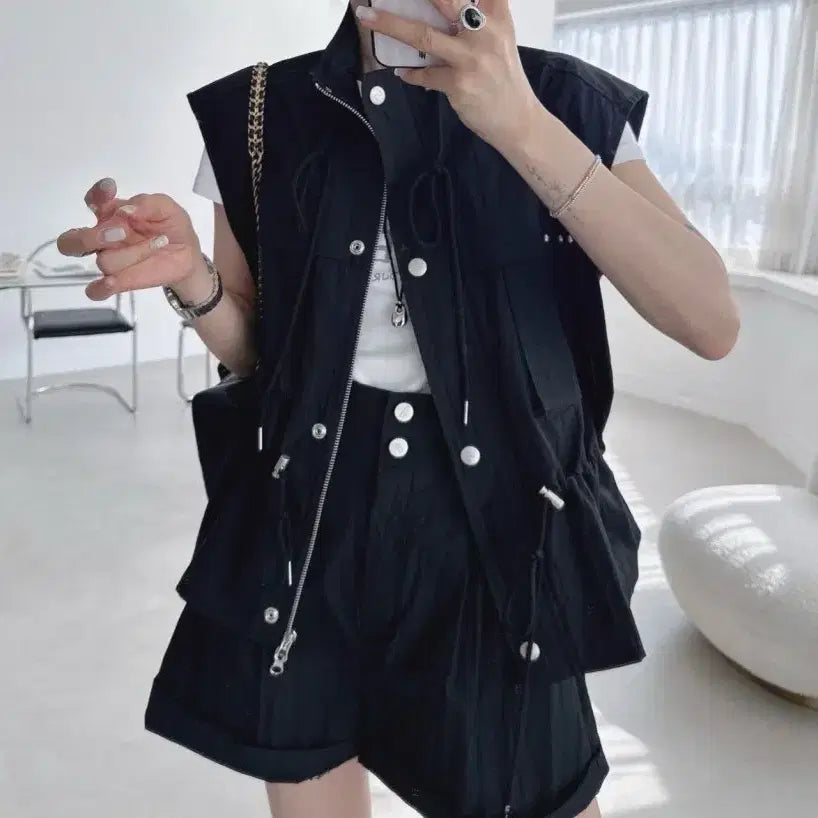[BUNJANG] Washing Linen Waist String Top & Bottom Set (White) / (새상품)바스락 허리 스트링 상하 세트 (화이트)