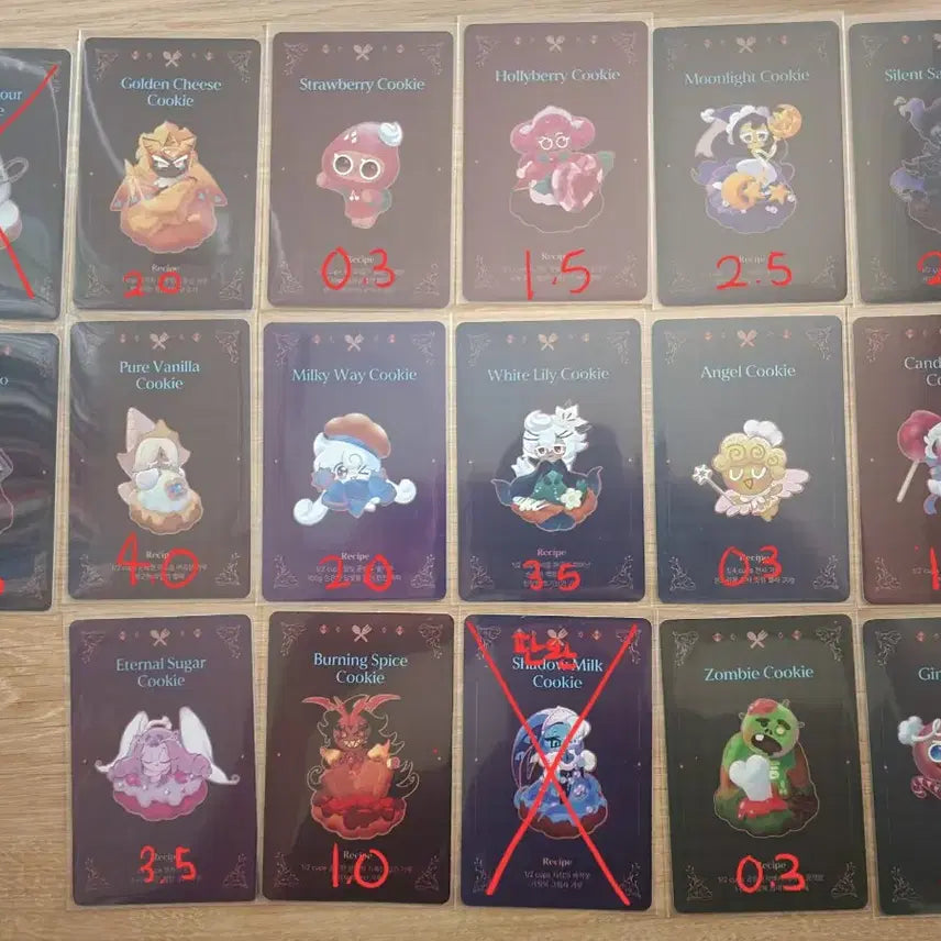 [BUNJANG] CookieRun Kingdom Recipe Card Bundle Set / 쿠키모어 레시피 카드 일괄 및 개별 판매.