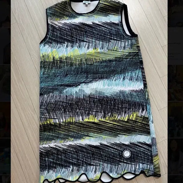[BUNJANG] Kenzo Neoprene Wave Cut Hem Dress / 44 55 정품 겐조 언발 물결컷 밑단 네오프렌 원피스