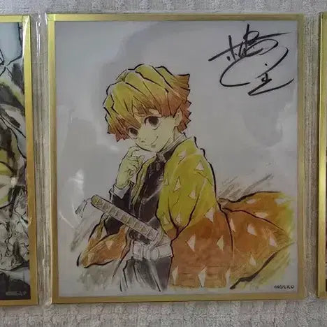 [BUNJANG] Demon Slayer Zenitsu Acrylic Shikishi Bundle Set / 귀멸의 칼날 - 젠이츠 아크릴 색지 (3개 일괄)