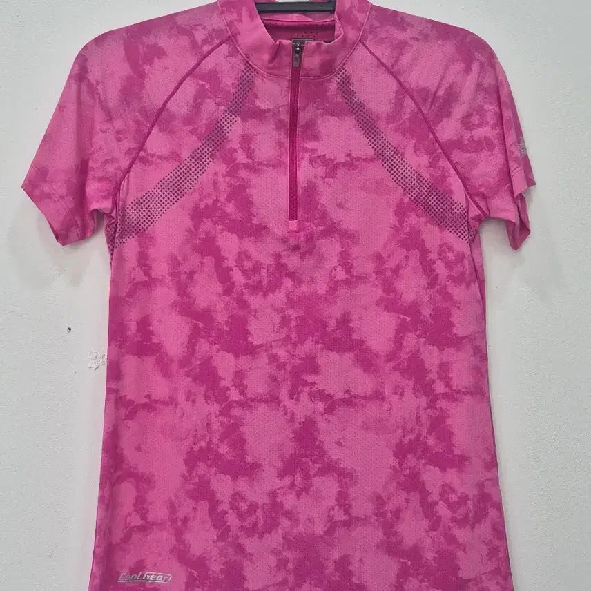 [BUNJANG] The North Face Functional Coolgear Half-Zip Short-Sleeve T-Shirt / [S] 노스페이스 기능성 쿨기어 반집업 반팔티 S 85 핫핑크 메쉬