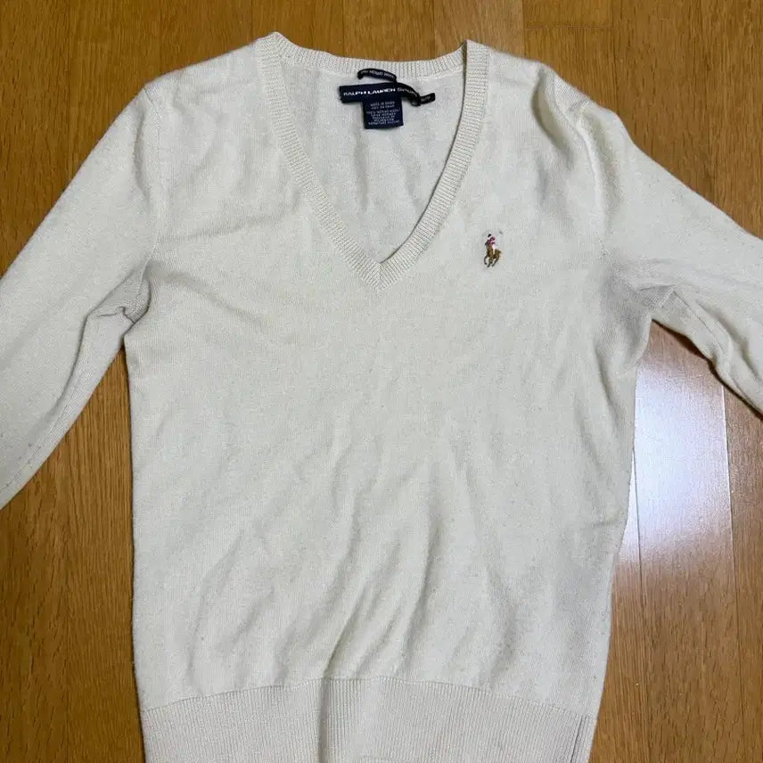 [BUNJANG] Polo V-Neck Knit Merino Wool Sweater / 폴로 브이넥 니트