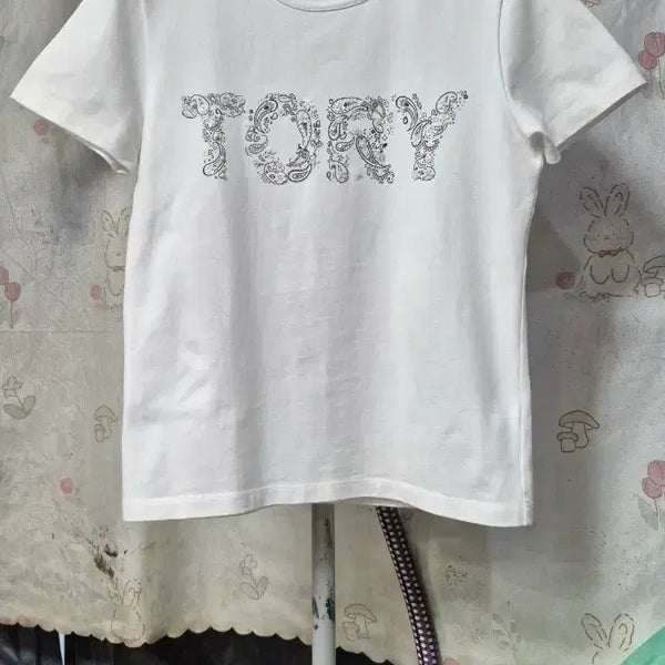 [BUNJANG] Tory Burch Paisley Applique Short Sleeve T-Shirt / 토리버치  ( 페이즐리  입체배색)   숏  티셔츠