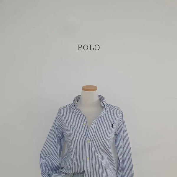 [BUNJANG] Polo Ralph Lauren Striped Cotton Shirt Kids 16 (Women's S) / No.26073010 폴로 랄프로렌 스트라이프 셔츠