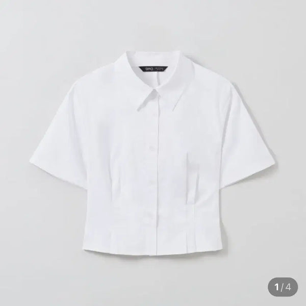 [BUNJANG] Spao Pintuck Cropped Short Sleeve Shirt / 스파오 핀턱 크롭 반팔 셔츠