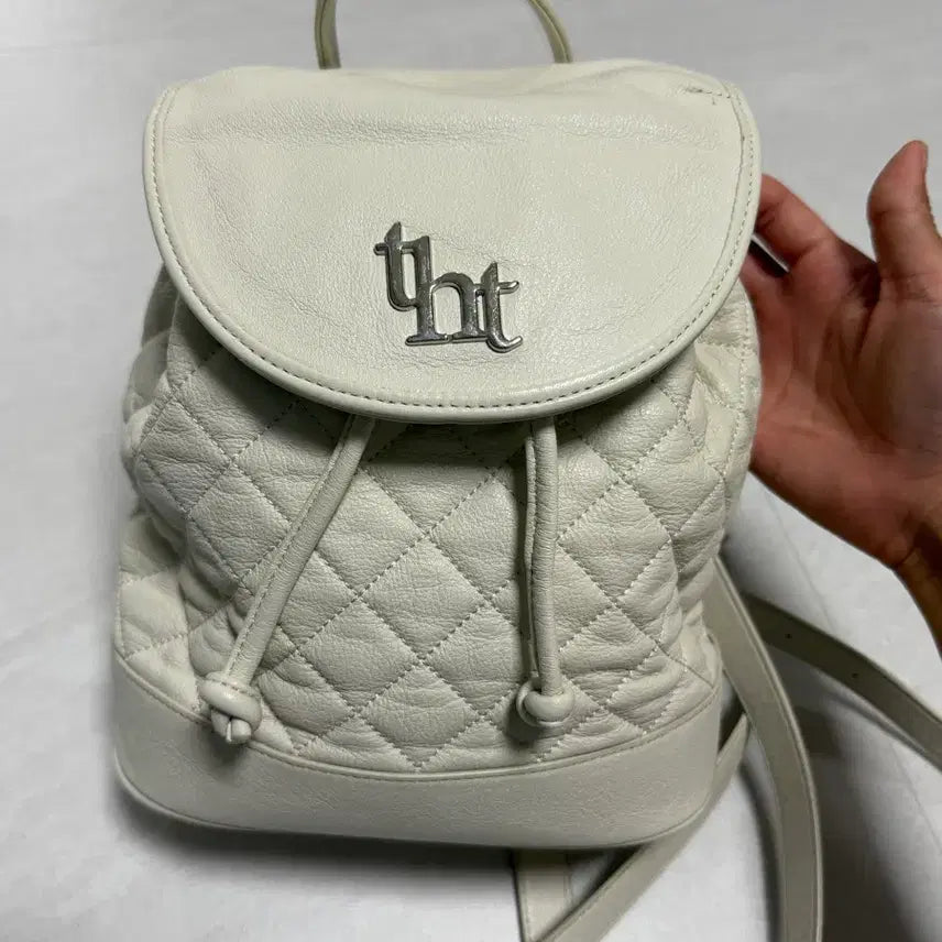 [BUNJANG] 3Times Arcon Quilted Backpack Ivory / 쓰리타임즈 아콘 퀼팅 퀼티드 백팩 아이보리