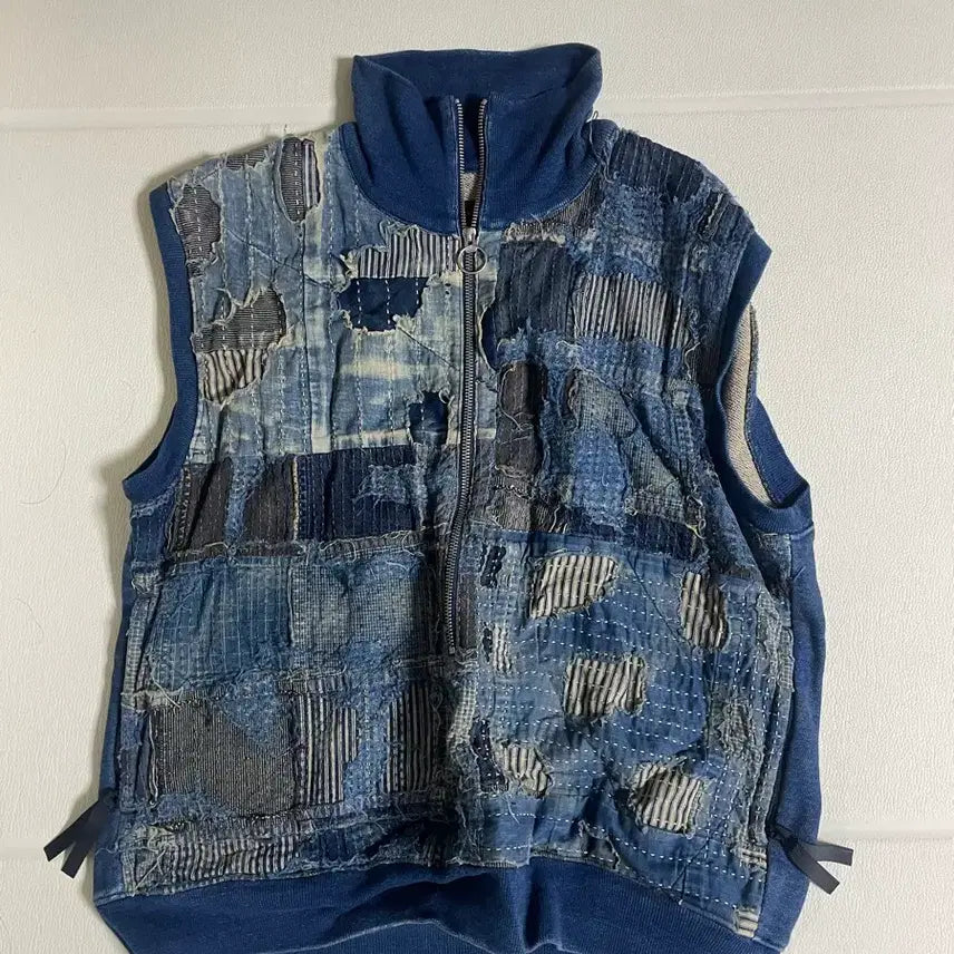 [BUNJANG] Kapital BORO IDG Half Zip Up Vest / 캐피탈 보로 베스트 KAPITAL BORO IDG HALF ZIP UP VEST