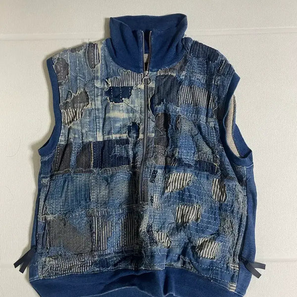 [BUNJANG] Kapital BORO IDG Half Zip Up Vest / 캐피탈 보로 베스트 KAPITAL BORO IDG HALF ZIP UP VEST