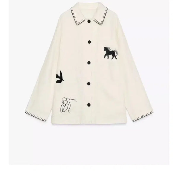 [BUNJANG] Zara Linen Embroidered Overshirt S / zara 자라 리넨 자수 오버셔츠 s (bode 보디)