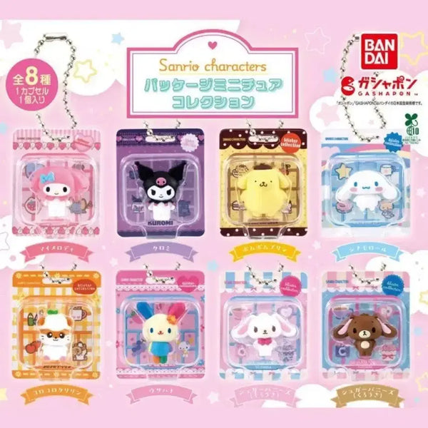 [BUNJANG] Bandai Sanrio Characters Package Miniature Collection Gacha Keyring Figure / 반다이 산리오 캐릭터 패키지 미니어처 컬렉션 가챠 키링 피규어