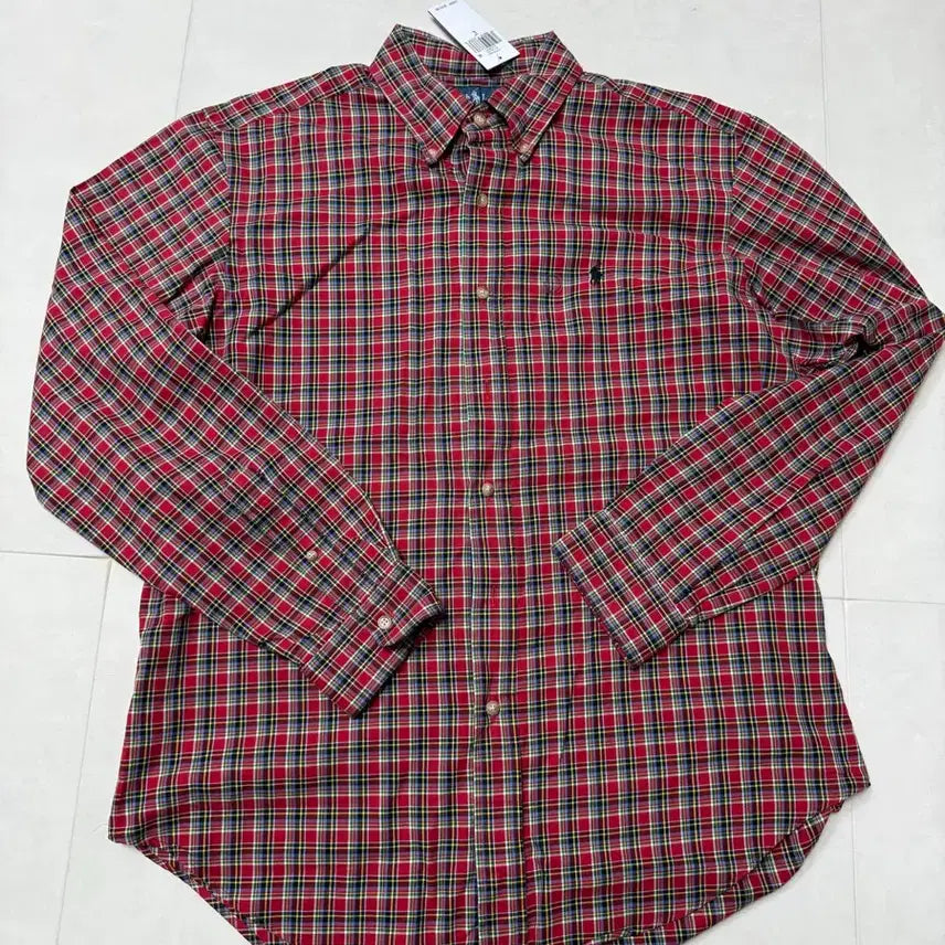 [BUNJANG] Polo Ralph Lauren Classic Fit Red Tartan Check Shirt L Size New / 폴로 클래식핏 레드 타탄체크셔츠 L사이즈 새제품