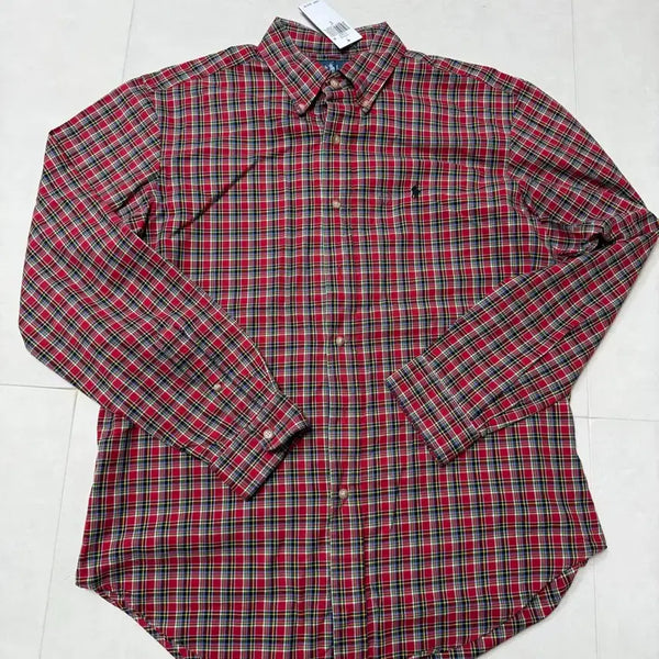 [BUNJANG] Polo Ralph Lauren Classic Fit Red Tartan Check Shirt L Size New / 폴로 클래식핏 레드 타탄체크셔츠 L사이즈 새제품