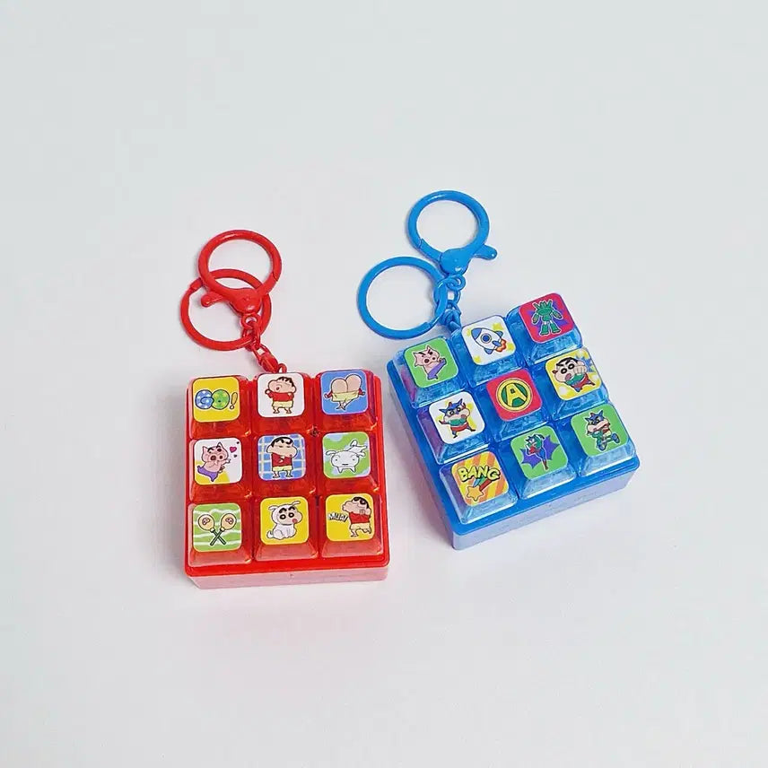 [BUNJANG] Crayon Shin-chan 9-Key LED Keyboard Keychain / 새상품) 짱구 9구 엘이디 키보드 키링 (개당가격)