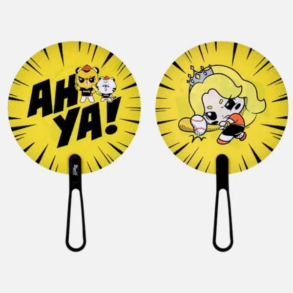 [BUNJANG] Kia Tigers x Tinyping Collaboration Carabiner Fan (Yellow) / 기아타이거즈 티니핑 카라비너 부채 미개봉