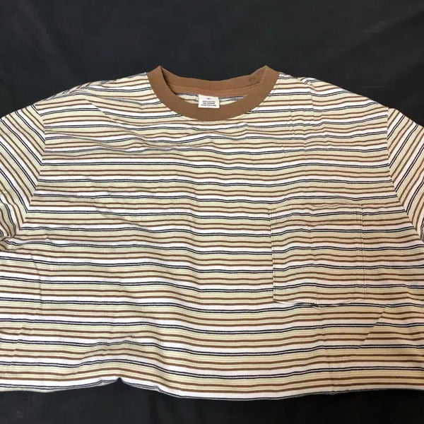 [BUNJANG] Khakis Border Stripe T-Shirt / Khakis 보더 스트라이프 티셔츠
