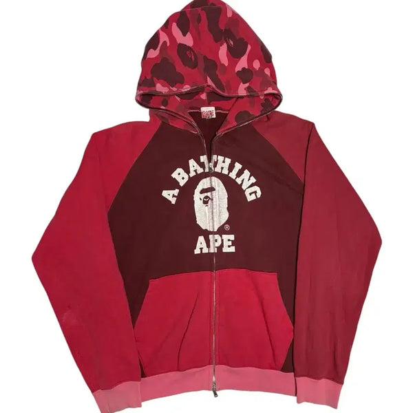 [BUNJANG] Bape 2005 OG Nigo Season Red Camo College Hoodie M / [정품] 베이프 2005 OG 니고시즌 적계 카모 컬리지 후드집업 M